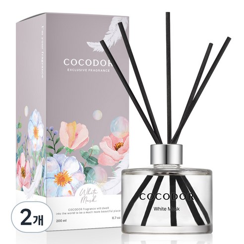 코코도르 퍼퓸 디퓨저, 화이트머스크, 200ml, 2개