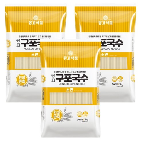 몽고식품 구포국수 소면, 3kg, 3개