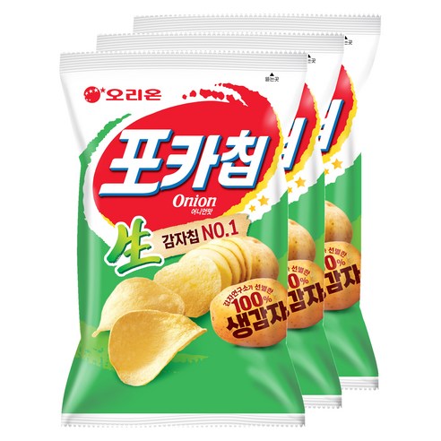 오리온 포카칩 어니언, 137g, 3개