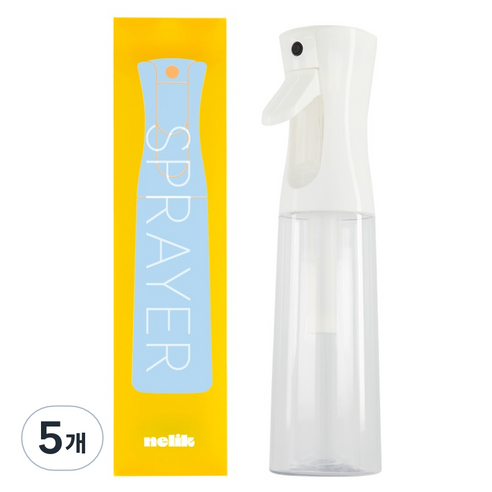 넬릭 샤이니 압축 안개 분사 분무기 300ml, 5개, 화이트
