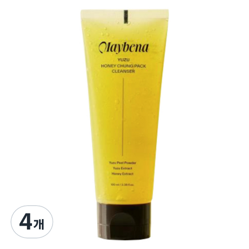 메이베나 유자꿀청 팩 클렌저, 4개, 100ml