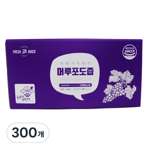 농부야부탁해 머루포도즙, 100ml, 300개