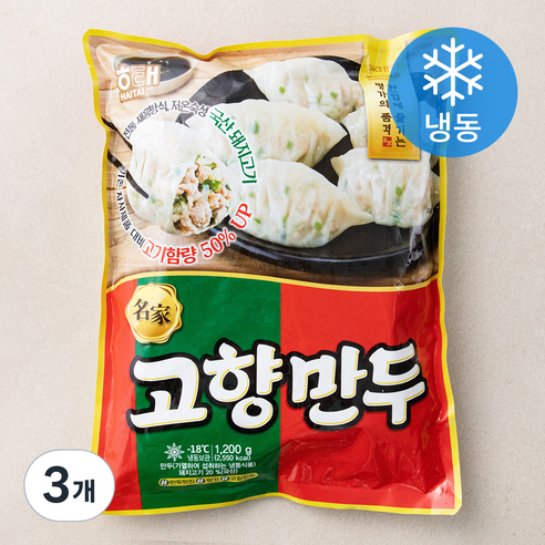 고향만두 명가 고기 (냉동), 1200g, 3개