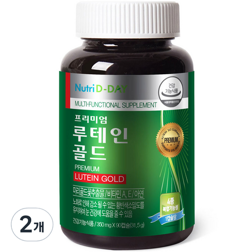 뉴트리디데이 프리미엄 루테인 골드 350mg, 90정, 2개