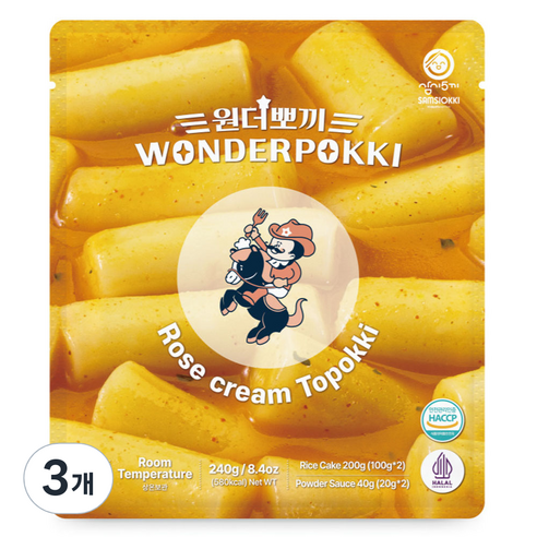 대유잼 원더뽀끼 로제 떡볶이, 240g, 3개