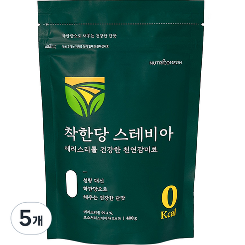 뉴트리커먼 착한당 스테비아 에리스리톨 천연감미료, 5개, 400g