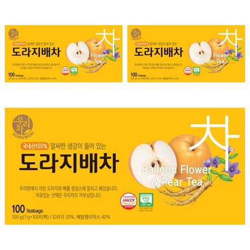 우리차 도라지배차, 1g, 100개입, 3개