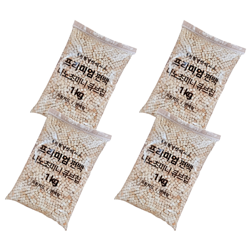 편백아트 프리미엄 편백 나노초미니 피톤치드 큐브칩 4~6mm, 1kg, 4개