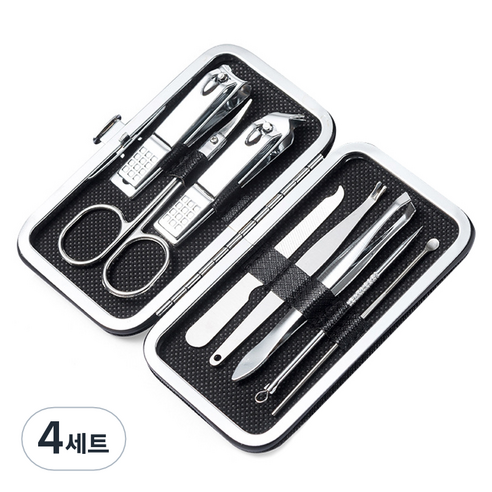 킹스로드 스테인레스 손톱깎이 8종 세트, 4세트, 다크나이트
