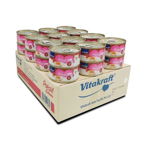 비타크래프트 포에시 컬러스 고양이캔 시니어 70g, 참치&토마토무스, 24개