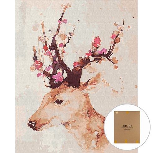 아트조이 DIY 명화그리기 세트 60 x 75 cm 세로형, 행운꽃사슴