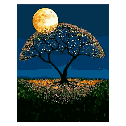 모모픽스페인팅 DIY 명화그리기 60 x 75 cm, WP31 황금나무, 1개