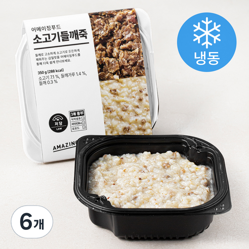 어메이징푸드 소고기들깨죽 (냉동), 350g, 6개