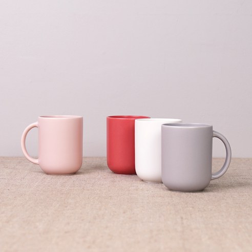 보울보울 국산 레트로라인 핸들머그 360ml, 혼합색상, 4개