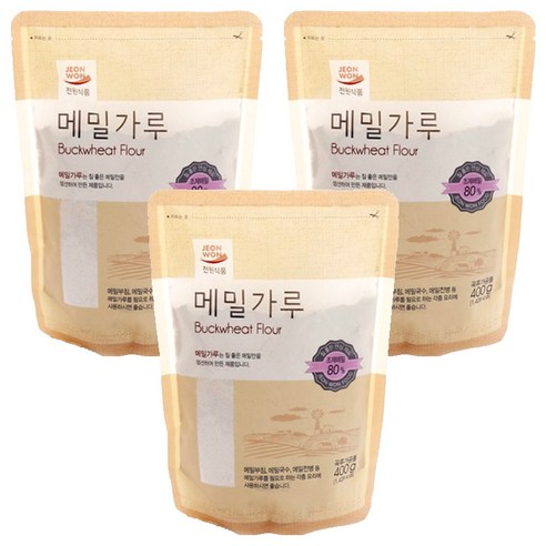 전원식품 메밀가루, 400g, 3개