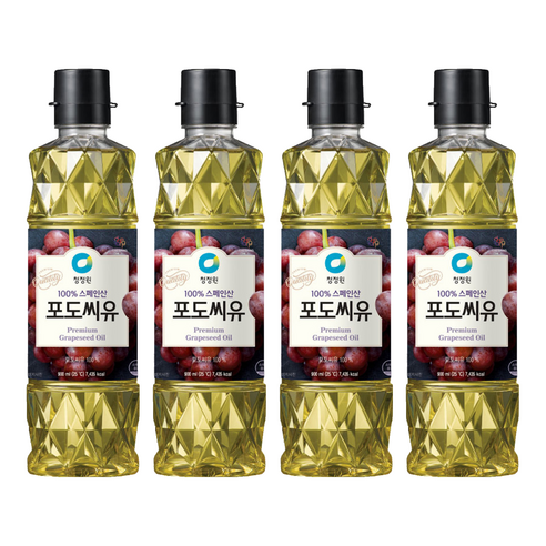 청정원 포도씨유, 900ml, 4개