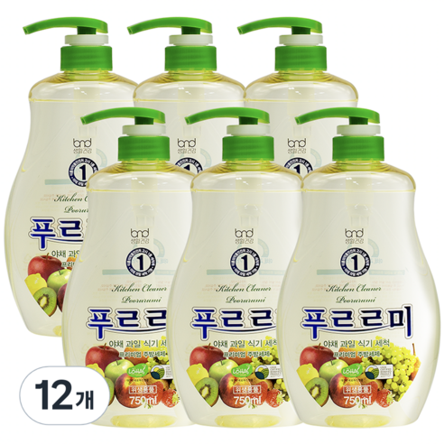 세제혁명 푸르르미 주방세제, 750ml, 12개