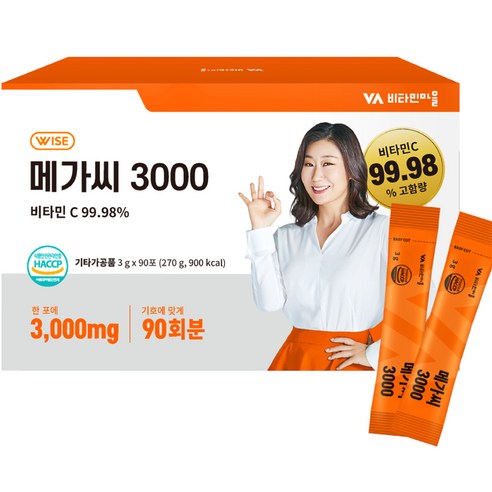   비타민마을 메가씨 3000 비타민C 분말 스틱, 270g, 1개