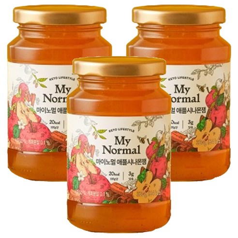 마이노멀 저당 저칼로리 애플시나몬잼, 320g, 3개