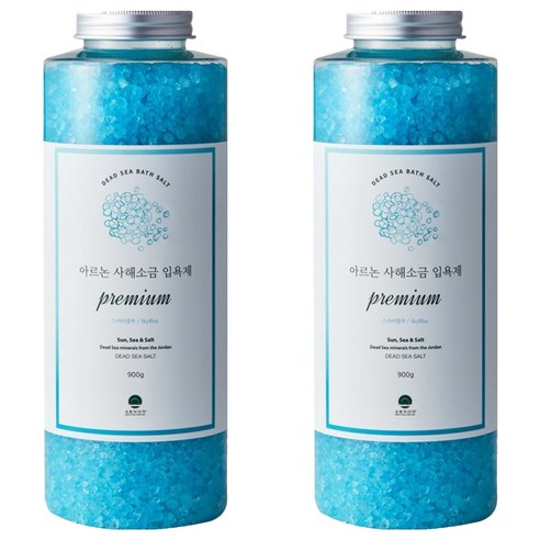 아르논 사해소금 입욕제 프리미엄 스카이블루 스킨프레쉬향, 2개, 900g