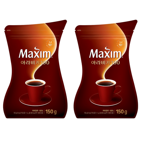 맥심 아라비카 100 원두 커피, 150g, 1개입, 2개