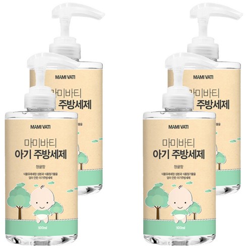 마미바티 아기 주방세제 청귤향, 500g, 4개
