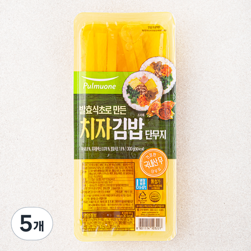 풀무원 발효식초로 만든 치자 김밥 단무지, 300g, 5개