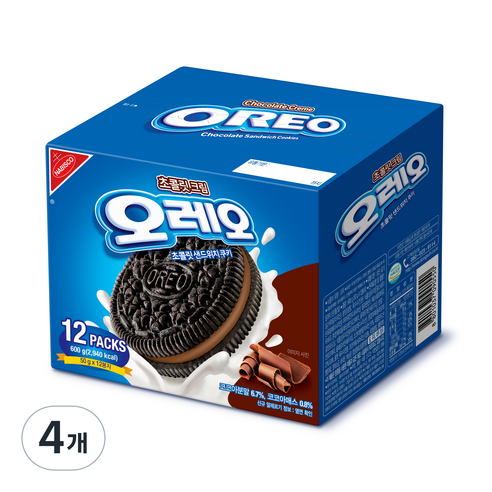 오레오 초콜릿크림, 600g, 4개