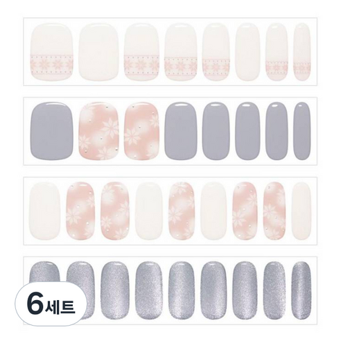 데싱디바 글레이즈 네일스티커 20p 세트, 스노우 니트, 6세트