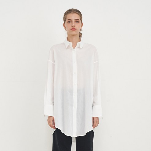 아헤 여성용 DOUBLE FACED COLLAR SHIRT