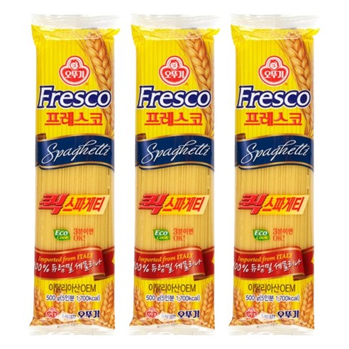 오뚜기 프레스코 퀵 스파게티 면, 500g, 3개
