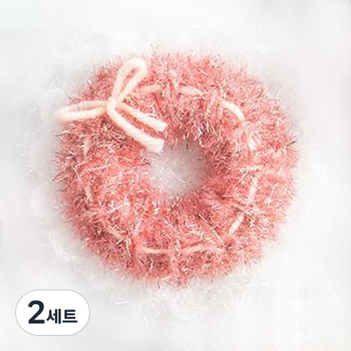 yarna 레이스 리스 수세미 + 코바늘 기호 도안 패키지 101번, 핑크(120 + 로즈골드 + 체리코코6), 2세트