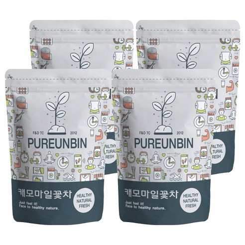 푸른빈 캐모마일 꽃잎 차, 80g, 1개입, 4개