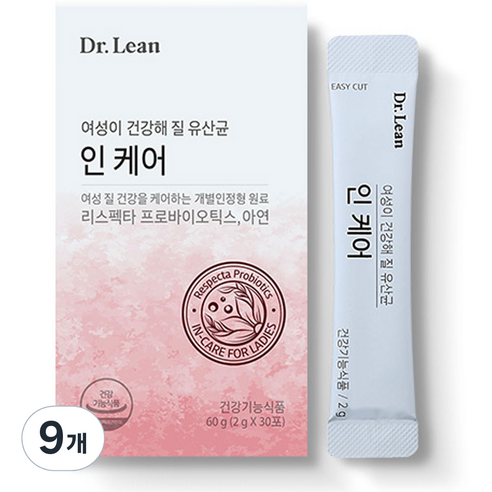 닥터린 질 건강 유산균 리스펙타 인케어, 60g, 9개