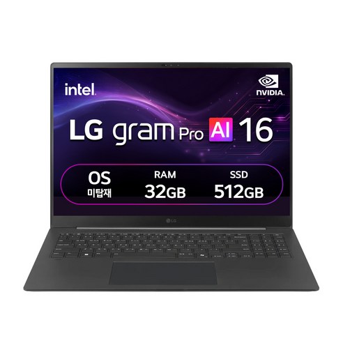 LG전자 2025 그램 Pro 16 코어Ultra7 지포스 RTX 5050 방문설치, 옵시디안 블랙, 16ZD90TR-EX7BK, 512GB, 32GB, Free DOS