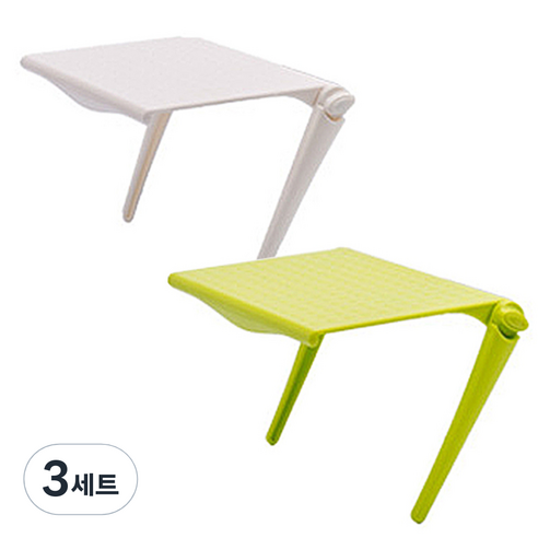 리버그린 모니터 받침선반 2p, 화이트 + 그린, 3세트