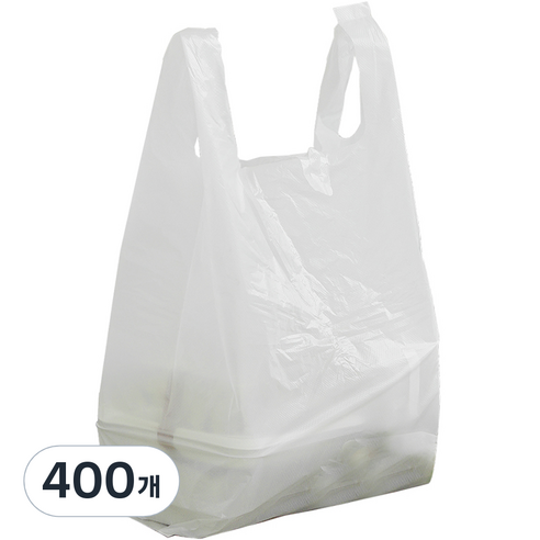 [국내생산] 유백 손잡이형 비닐봉투, 5L, 400개