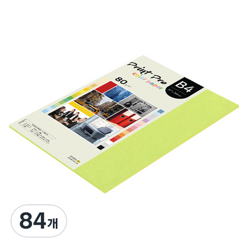 종이문화 프린트프로 칼라복사지 80g No 09 브라이트그린, B4, 84개