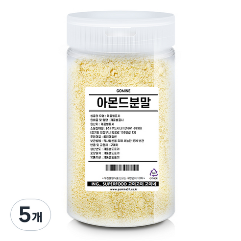 고미네 아몬드분말, 400g, 5개