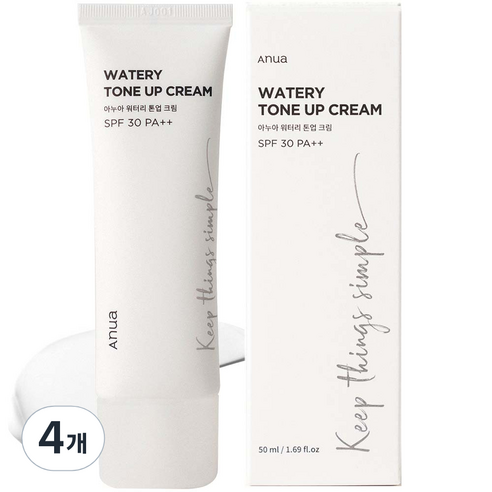 아누아 워터리 톤업 크림 50ml, 4개