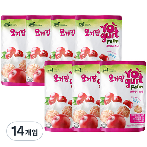 프로엠 요거팜 쌀로 만든 스낵 30g, 크랜베리, 14개입