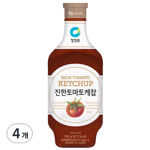 대상 청정원 진한케찹, 760g, 4개