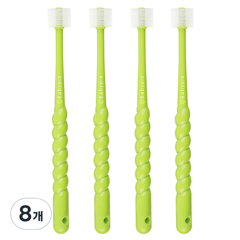 예꼬맘 360도 어린이용 칫솔 2단계, 그린, 8개