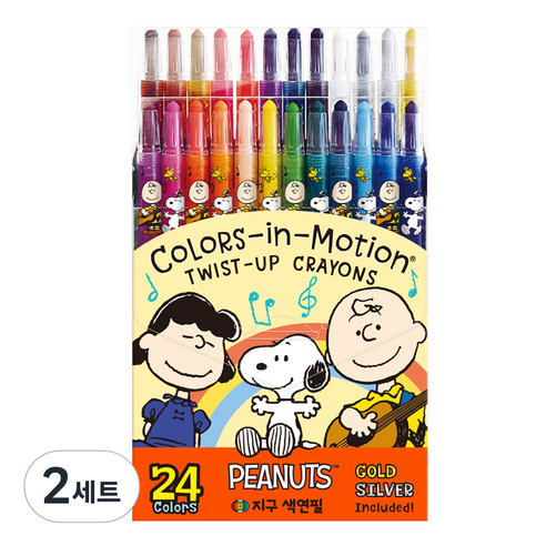 지구화학 피너츠 색연필 24종 세트, 24색, 2세트