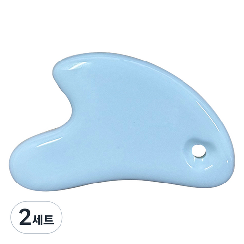 하트 괄사 마사저 + 파우치 세트, 블루, 2세트