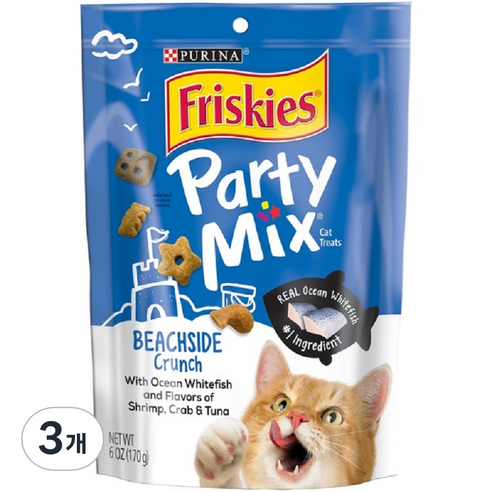 프리스키 파티믹스 고양이 간식 멀티팩 170g 비치사이드 3팩 
고양이 간식