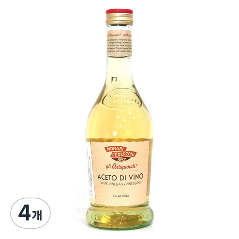모나리 페데르조니 화이트 와인 비네가, 500ml, 4개