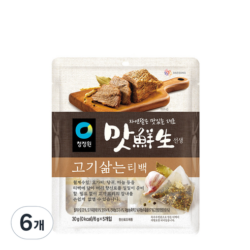 청정원 맛선생 고기삶는 티백, 30g, 6개