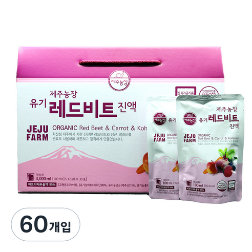 제주농장 유기 레드비트 진액, 100ml, 60개