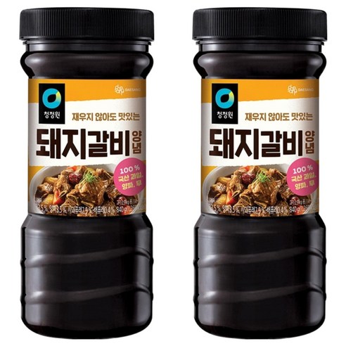 청정원 돼지갈비 양념장, 840g, 2개